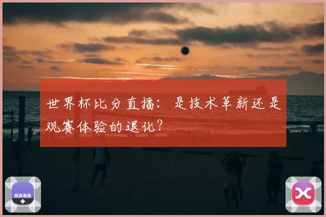 世界杯比分直播：是技术革新还是观赛体验的退化？